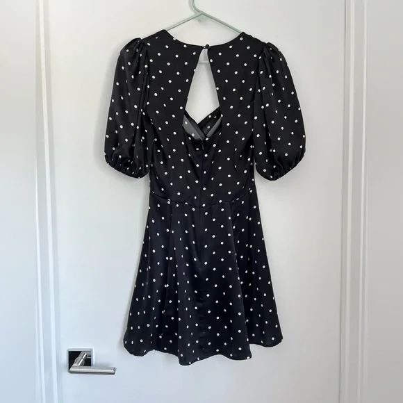 Reformation 2 Lane Silk Polka Dot Wrap Style Mini Dress - Picture 7 of 13